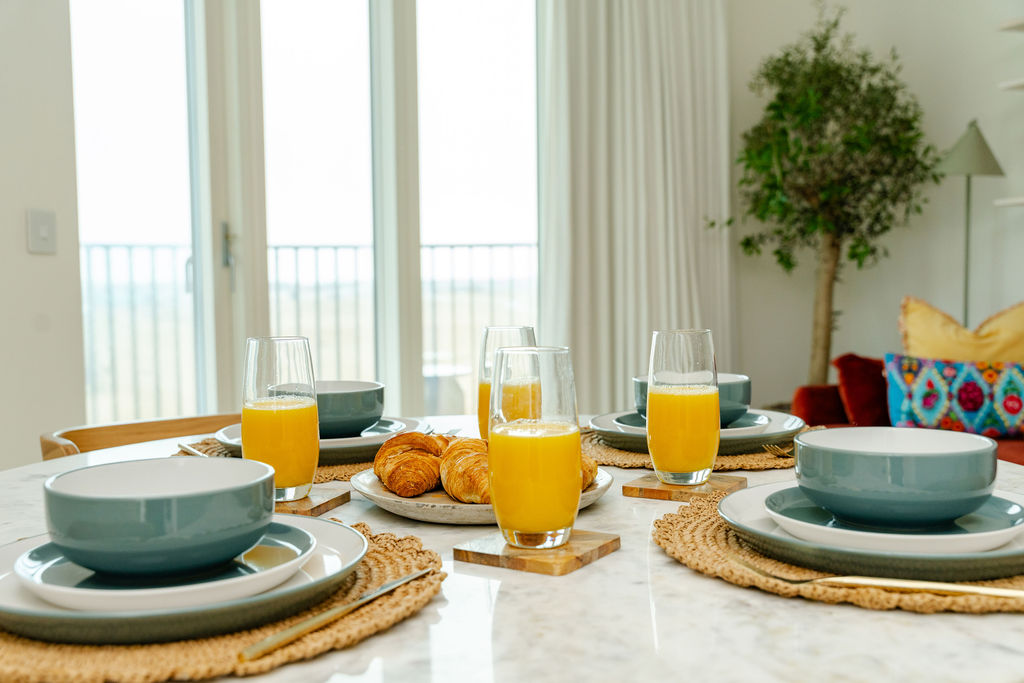 Breakfast on the dining table